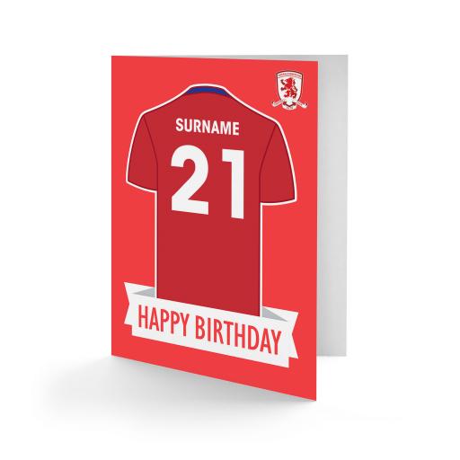 Middlesbrough FC Shirt Birthday Card